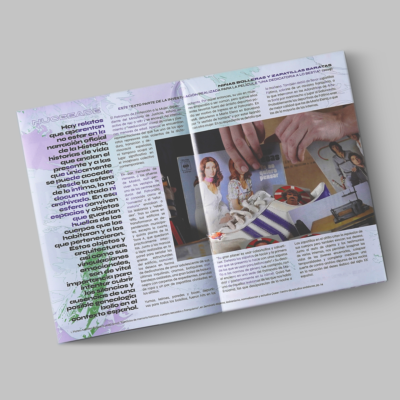 Interior of Important & Stupid posterzine, text by nucbeade