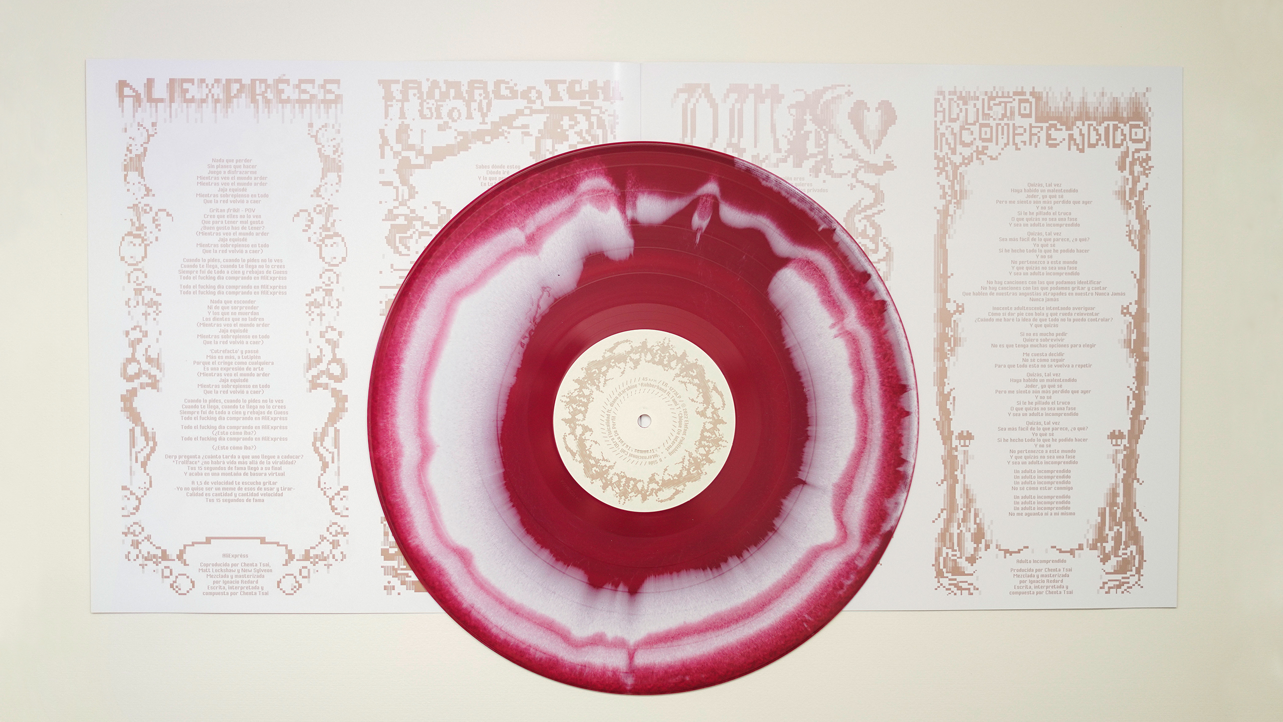 Vinyl design of JÁJÁ ÉQÚÍSDÉ (Distopía Aburrida) by Putochinomaricón