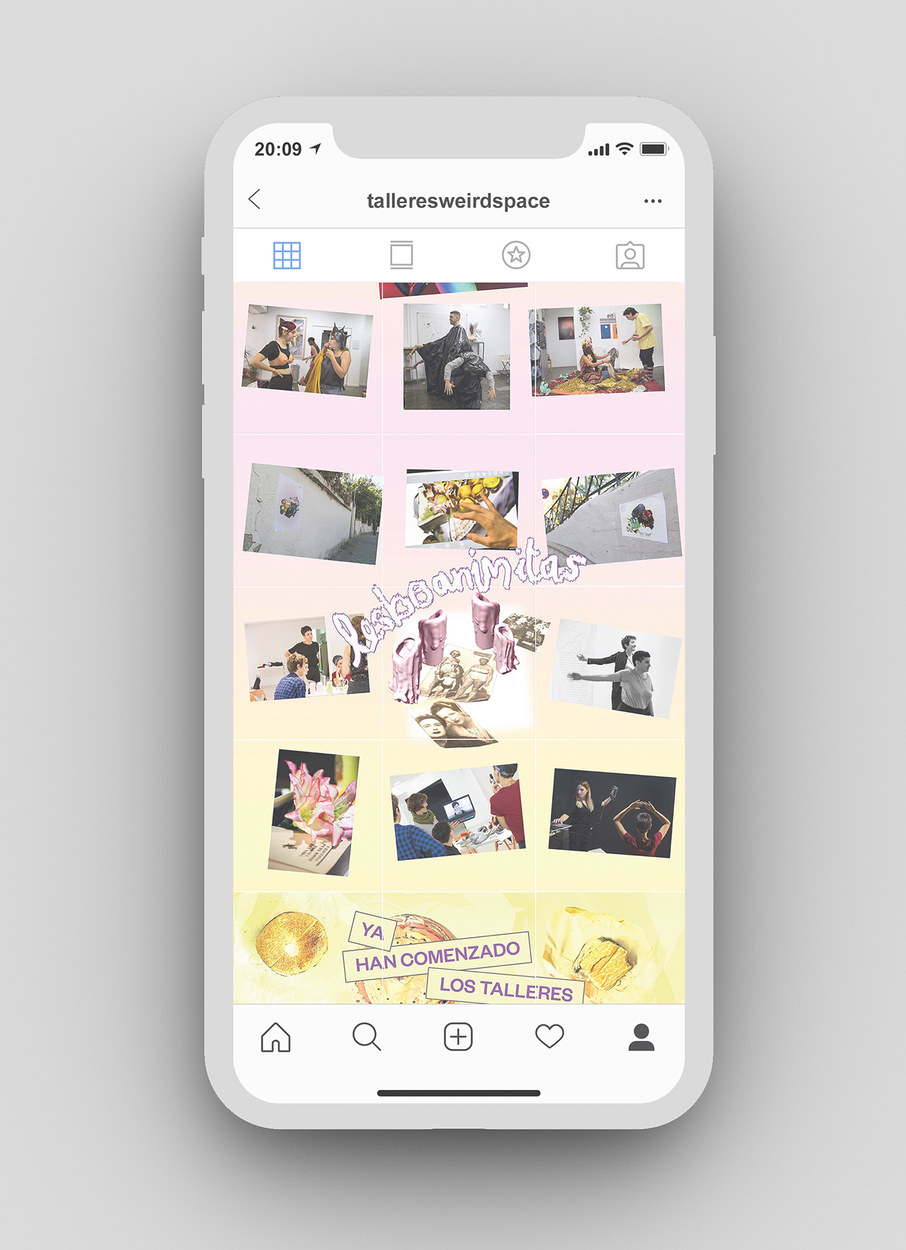 Weird Space exhibition and workshops social media graphics instagram posts