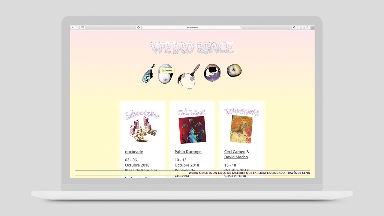 Weird Space exhibition and workshops website